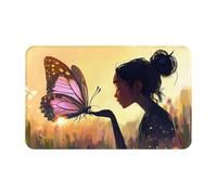 Toalla de playa de terciopelo de piel de melocotón de secado rápido con símbolos sobrenaturales de The Girl Gentle Kissed The Big Butterflysobrenatural, 1 unidad, para adultos, toalla súper absorbente