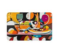 Toalla de playa de terciopelo de piel de melocotón de secado rápido con símbolos sobrenaturales y estampado negro con estampado de frutas y bloques de color, tamaño grande, 130 x 79 cm para adultos