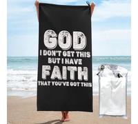 Toalla De Playa Dios, No Entiendo Esto, Pero Tengo Fe En Que Tú Tienes El Control. Toallas Baño Unisex Toallas De Sauna Absorbente Toalla De Viaje para Piscina Gimnasio Camping 70X140Cm