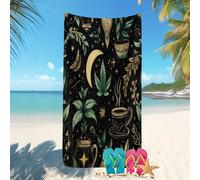 Toalla de Playa Grande 90x180 cm Retro AstrologíA Abstracto Tema. Prevención de Arena, Toallas de Playa y Piscina, Ligera, Secado Rápido, Absorbentes Azul para Adultos y Niños, Viajes, Sauna