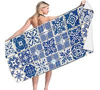 Toalla de Playa Grande Microfibra Absorbente de Secado Rápido XL XXL Toalla Deportiva Manta Fina Mandala Indio Toalla de Baño Temática Bohemia Niños Mujeres Hombres (Color 6,100x180cm)