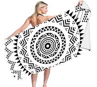 Toalla de Playa Grande Microfibra Absorbente de Secado Rápido XL XXL Toalla Deportiva Manta Fina Mandala Indio Toalla de Baño Temática Bohemia Niños Mujeres Hombres (Color 2,75x150 cm)