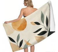 Toalla de Playa Hojas de Plantas abstractas al Amanecer 200 x 100 cm Estilo de ilustración Secado rápido sin Arena Absorbente Ligera Playa Piscina Camping