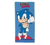 Toalla de playa infantil 70 x 140 cm - Toalla de baño suave y absorbente 280 GSM - Ideal para piscina, mar y vacaciones - Licencias Gabby, Sonic, Pat patrulla, Barbie (azul, Sonic clásico)