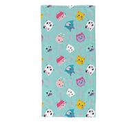 Toalla de playa infantil 70 x 140 cm - Toalla de baño suave y absorbente 280 GSM - Ideal para piscina, mar y vacaciones - Licencias Gabby, Sonic, Pat patrulla, Barbie (azul, Pandy patas y amigos)
