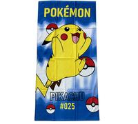 Toalla de playa infantil de Pokémon Pikachu 70 x 140 cm microfibra，240 GSM, color negro