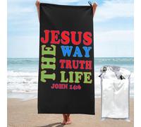 Toalla De Playa Jesucristo Es El Camino, La Verdad Y La Vida. Toalla De Viaje Unisex Toallas Baño Absorbente Toallas De Sauna para Camping Piscina Natación 70X140Cm