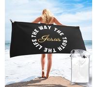 Toalla De Playa Jesucristo Es El Camino, La Verdad Y La Vida. Toallas De Sauna Premium Toallas Baño Secado Rápido Toalla De Viaje para Gimnasio Camping Natación 70X140Cm