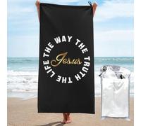 Toalla De Playa Jesucristo Es El Camino, La Verdad Y La Vida. Toallas De Sauna Unisex Toallas Baño Premium Toalla De Viaje para Camping Natación Piscina 70X140Cm
