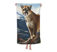 Toalla De Playa Leopardo De Las Montañas León Toalla De Viaje Rápido Toallas Baño Fácil Cuidado Toallas De Sauna para Piscina Natación Camping 80X130CM