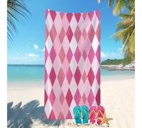 Toalla de Playa Ligera, Toallas de Playa de Microfibra 80x160 cm 3D RomáNtico GeoméTrico Prevención,Arena Secado Rápido Grande,Toalla de baño Rosa Playa, Lscina,Yoga,Fitness Viajes