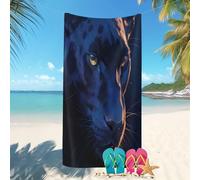 Toalla de Playa Ligera, Toallas de Playa de Microfibra 80x160 cm Primer Plano De Un Leopardo Prevención,Arena Secado Rápido Grande,Toalla de baño Azul Oscuro Playa, Lscina,Yoga,Fitness Viajes