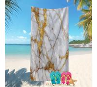 Toalla de Playa Ligera, Toallas de Playa de Microfibra 90x180 cm Moderno MáRmol Elementos Prevención,Arena Secado Rápido Grande,Toalla de baño Blanco GrisáCeo Playa, Lscina,Yoga,Fitness Viajes