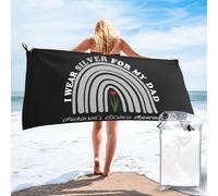 Toalla De Playa Llevo Ropa Plateada En Honor A Mi Padre Y para Concienciar sobre La Enfermedad De Parkinson. Toalla De Viaje Premium Toallas Baño Secado Rápido Toallas De Sauna para 70X140Cm