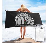 Toalla De Playa Llevo Ropa Plateada por La Concienciación sobre La Enfermedad De Parkinson De Mi Madre. Toalla De Viaje Premium Toallas Baño Secado Rápido Toallas De Sauna para Gimnasio 70X140Cm