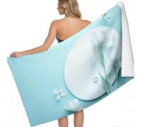 Toalla de Playa Microfibra Anillo de Bodas Iris 160 x 80 cm XXL Azul Claro Ultraligera portátil Secado rápido sin Arena Piscina Camping Viajes