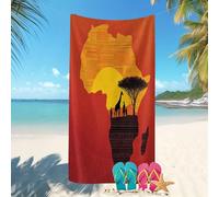 Toalla de Playa Microfibra Suave y cómoda 90x180 cm áFrica Praderas Animales sin Arena, Secado rápido, Extra Grande, Manta De Playa Rojo Ideal para Playa, Piscina, Vacaciones y acuáticos