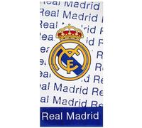 Toalla de Playa Oficial R Madrid 150x75 cm - 100% Algodón, Suave y Absorbente, Diseño con Logo del Club, Ideal para Playa, Piscina o Uso Diario - Producto Licenciado para Fans del R Madrid
