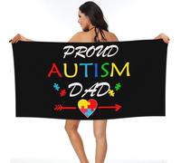 Toalla De Playa Padre Orgulloso De Un Niño con Autismo. Concientización sobre El Autismo. Toalla De Viaje Premium Toallas Baño Secado Rápido Toallas De Sauna para Natación Camping Gimnasio 80X130