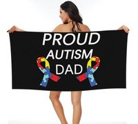 Toalla De Playa Padre Orgulloso De Un Niño con Autismo Toallas De Sauna Premium Toallas Baño Secado Rápido Toalla De Viaje para Gimnasio Camping Piscina 80X130CM