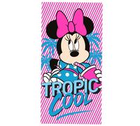 Toalla de Playa para niña, 70 x 140 cm, Toalla de Playa o Piscina con Dibujos de Minnie Mouse, 100% Poliéster, y práctica
