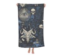 Toalla de playa retro de la masonería y el satanismo, toallas de playa de microfibra, manta extragrande tropical, toallas de piscina extra grandes XL de secado rápido, a prueba de arena para mujeres,