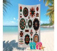 Toalla de Playa Secado Rápido Microfibra 80x160 cm GeometríA AstrologíA. Prevención de Arena Toalla de Playa con Estampado Amarillo Claro para Playa/Piscina/Sillas de Playa Vacaciones de Verano