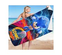 Toalla de playa Sonic de microfibra, cuadrada, para mujer, color azul claro, 70 x 150 cm