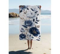 Toalla de Playa XXL 150x75cm, Flor Toalla Microfibra Grande Gimnasio Planta Patrón con Bolsa, Secado Rápido Antiarena Ligera Beach Towel para Baño, Piscina, Playa, Camping, Gimnasio, Viajes 218-H5