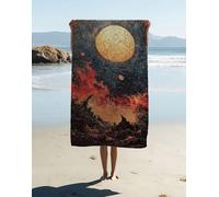 Toalla de Playa XXL 180x90cm, Abstracto Toalla Microfibra Grande Gimnasio Luna Patrón con Bolsa, Secado Rápido Antiarena Ligera Beach Towel para Baño, Piscina, Playa, Camping, Gimnasio, Viajes 810-TB