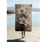 Toalla de Playa XXL 200x90cm, Flor Toalla Microfibra Grande Gimnasio Planta Patrón con Bolsa, Secado Rápido Antiarena Ligera Beach Towel para Baño, Piscina, Playa, Camping, Gimnasio, Viajes IA0-PY