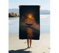 Toalla de Playa XXL 200x90cm, Luna Toalla Microfibra Grande Gimnasio Fish Patrón con Bolsa, Secado Rápido Antiarena Ligera Beach Towel para Baño, Piscina, Playa, Camping, Gimnasio, Viajes N42-9Q