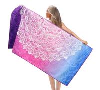 Toalla de playa XXL, toalla de microfibra de 90 x 180 cm, ligera y de secado rápido, adecuada para la playa, deportes, viajes, sauna, piscina