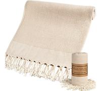 Toalla de Playa XXL - Turca Original de Algodón Toalla de Baño 95x 200 Coriana de Sauna Grande Manta para SPA Fitness Deporte Yoga (Beige)