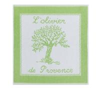 Toalla de rizo cuadrada de algod n franc s Coucke Olivier Amande, 50,8 x 50,8 cm, verde y blanco