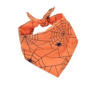 Toalla de saliva de perro calabaza, bufanda de perro araña de Halloween - Bufanda para cachorros de Halloween - Envoltura ajustable del cuello del triángulo del patrón de cráneo de araña de Halloween
