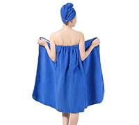 Toalla de Sauna para Mujer, Juego de Albornoz de Spa Con Toalla para el Secador de Pelo, Ajustable Ancha de Microfibra, Sarong Kilt