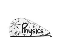 Toalla de secado de cabello con estampado de física, absorbente de secado rápido, gorro de pelo seco de terciopelo Coral con botón fijo para secar cabello largo y grueso