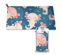 Toalla de secado rápido Axolotl Kawaii, toallas de microfibra a granel para adultos, 40,6 x 41,1 cm