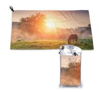 Toalla de secado rápido "Caballo al Atardecer", toallas de microfibra a granel para adultos, 40,6 x 44,5 cm
