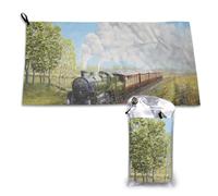 Toalla de secado rápido con diseño de tren de vapor y ferrocarril, toallas de microfibra a granel para adultos, 40,6 x 95,4 cm