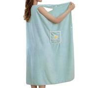 Toalla de SPA para Mujer - Capa de baño Absorbente de Forro Polar Coral con Bolsillo | Bata de baño rápido para el hogar, Albornoz elástico para Ducha, Playa, Fitness, Piscina, Uso Ajustable