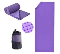 Toalla de yoga antideslizante para yoga, toalla de yoga caliente de secado rápido, ultra suave y absorbente del sudor, toallas de agarre lavables con bolsa de transporte de malla