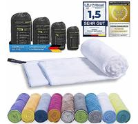 Toalla deportiva de mochila de microfibra LightDry para hombres y mujeres Toalla de viaje de secado extremadamente rápido Toallas deportiva de playa y de baño Absorbente, ligera y antibacteriana (200 x 100 cm, Blanco)