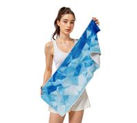 Toalla deportiva refrescante de 39 x 11.8 pulgadas, toalla de sensación fría para gimnasio, fitness, correr, yoga, microfibra, suave, de secado rápido, transpirable, ligera, para camping, verano