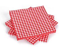 Toalla Desechable Vichy Rojo y Blanco | Papel Guata 3 Espesores | 40 x 40 cm | Juego de 150 piezas | Servilletas Bistrot - Cervecerías - Pique Nique - Barbacoa