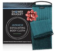 Toalla exfoliante japonesa para la espalda y el cuerpo por ramo de ducha: los iones de plata evitan las bacterias, ya que el carbón activado elimina las impurezas para limpiar profundamente la piel; 1