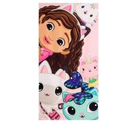 Toalla Gabby 70 x 140 cm Niño y Niña - Toalla Infantil Gabby Dollhouse Suave y Absorbente para Playa, Pisicna y Natación, Toalla Infantil Verano 2-10 Años