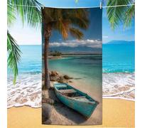 Toalla Gimnasio azul Toallas Playa Bote Toalla Playa Grande 220x100cm, Secado Rápido Antiarena Toallas Baño Con Bolsa de Almacenamiento Impermeable para Piscina Vacaciones Gimnasio Natación XH-858