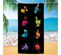 Toalla Gimnasio negro Toallas Playa Sencillez Toalla Playa Grande 75x150cm, Secado Rápido Antiarena Toallas Con Bolsa de Almacenamiento Impermeable para Piscina Vacaciones Gimnasio Natación XH-738